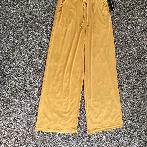 Always Indigo Boho Mustard Wide Leg Pull-On Pants Size M - Picture 2 of 12